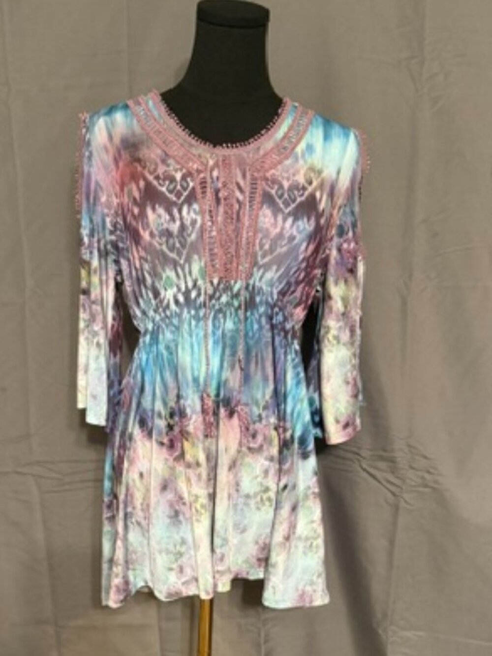 ONE WORLD Peplum Blouse Size L